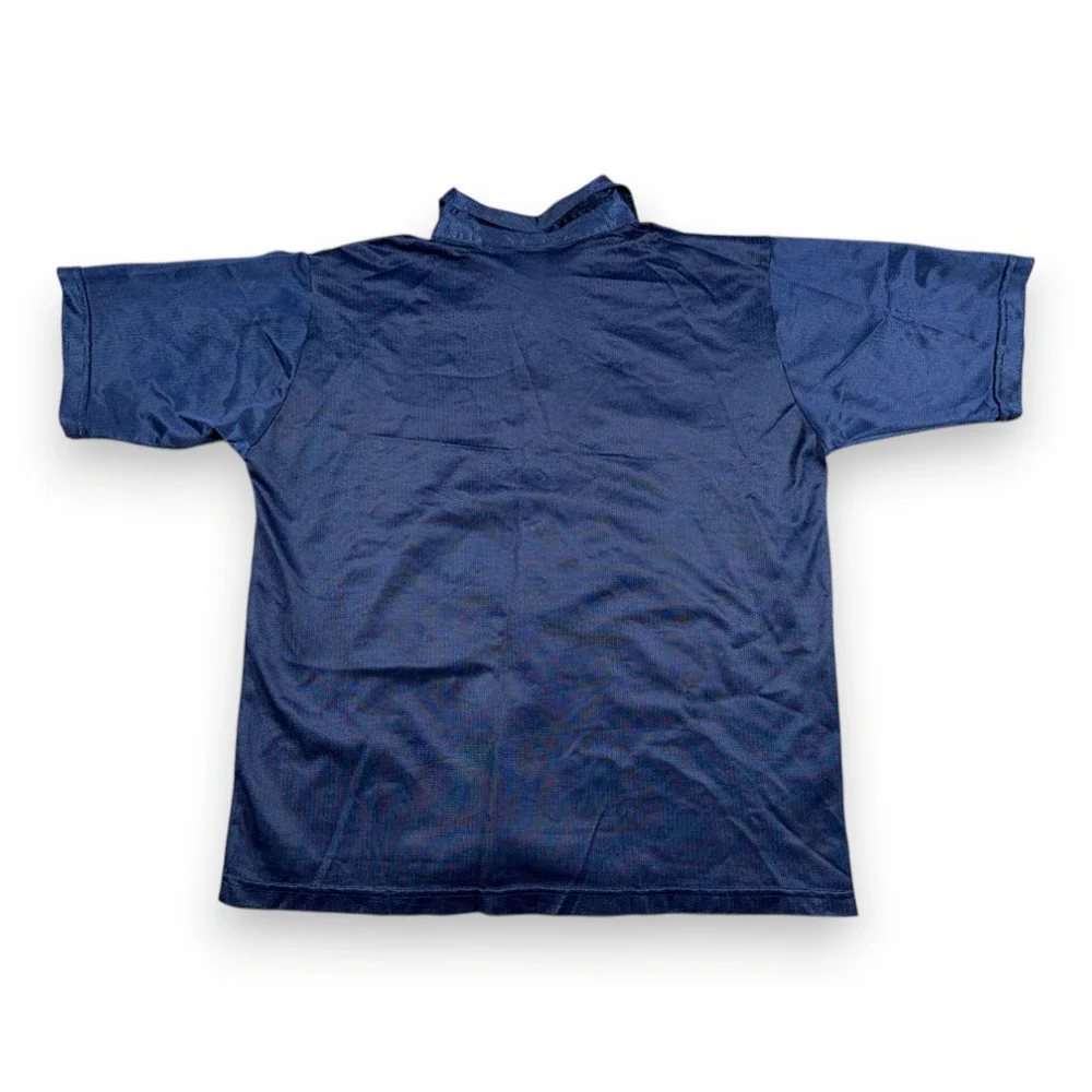 Vintage Mossimo Shirt Adult MEDIUM Blue Polyester Snap Up Mesh Surfer USA 90s - Picture 3 of 8